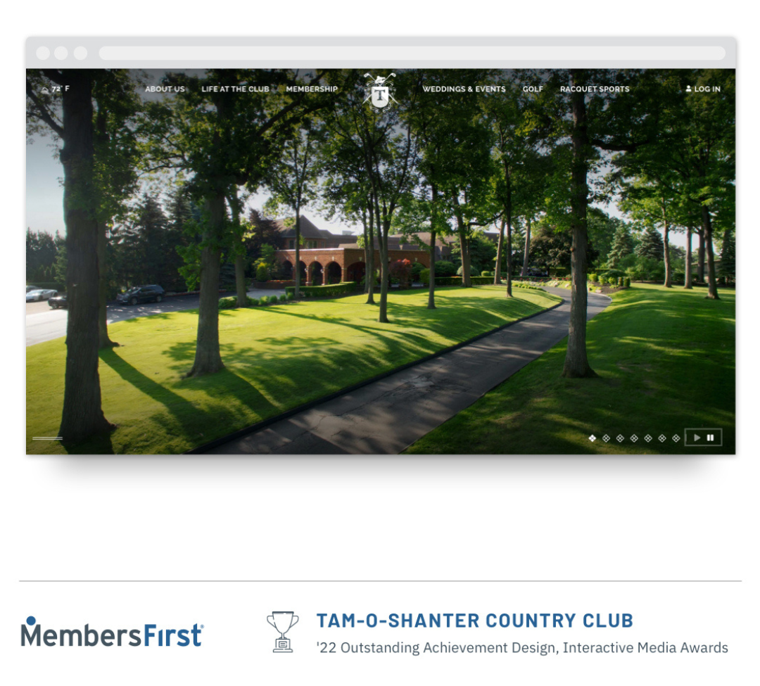 Tam O Shanter Country Club 2022 Website Award Winner